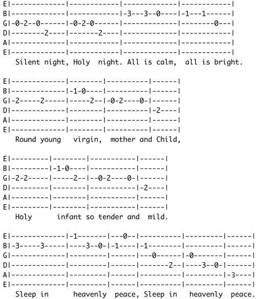 silent night guitar music sheet